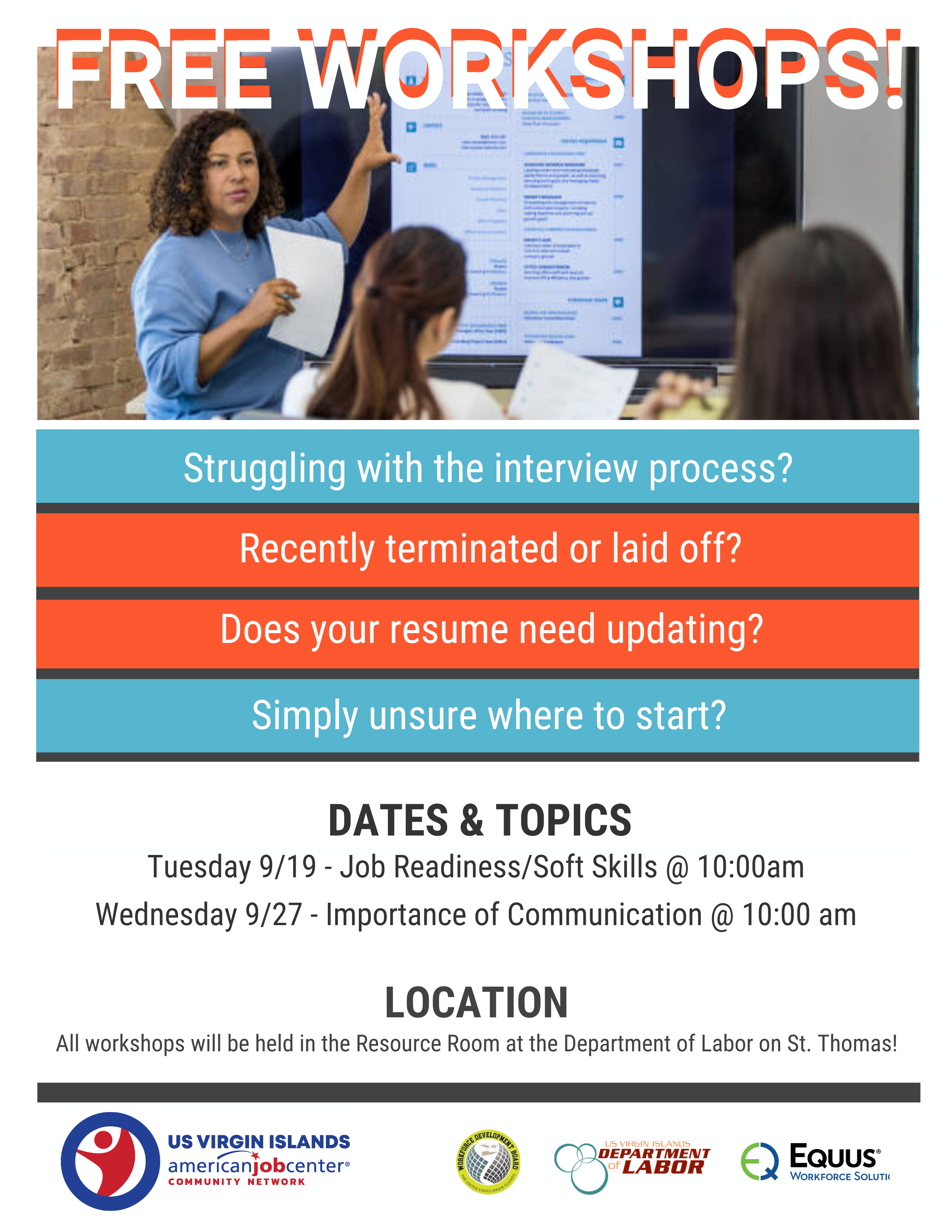 FREE Workshop: Job Readiness/Soft Skills - Virgin Islands